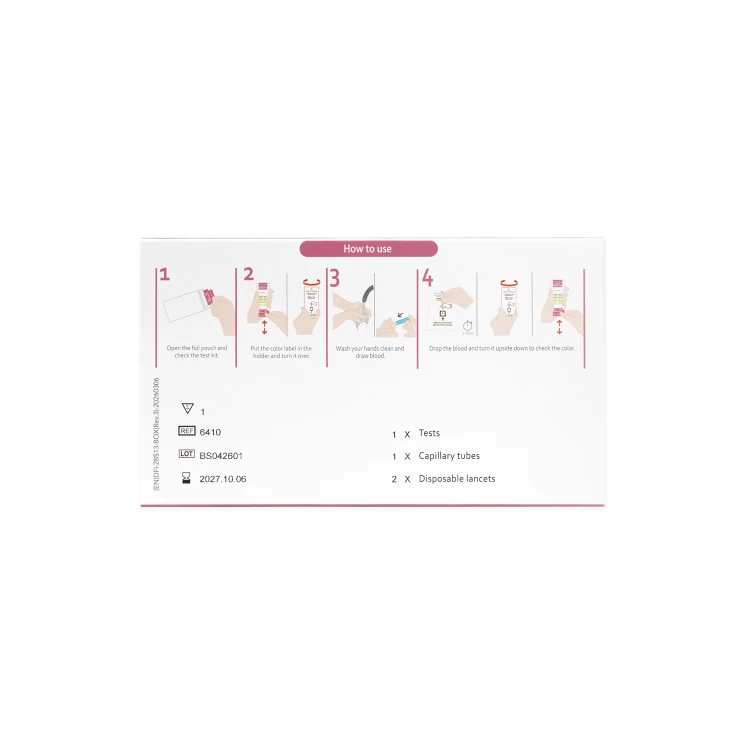 Instrukcja wykonania testu QUCare Self Blood Uric Acid krok po kroku.