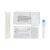 Zestaw testu Fluorecare SARS-CoV-2/RhV/PIV &amp; Influenza A/B &amp; RSV/ADV/hMPV obejmujący wymazówkę w foliowym opakowaniu, kasetkę testową, probówkę z niebieską zatyczką, woreczek foliowy oraz ulotki informacyjne.